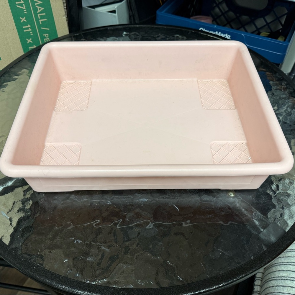 Pink Plastic filing tray